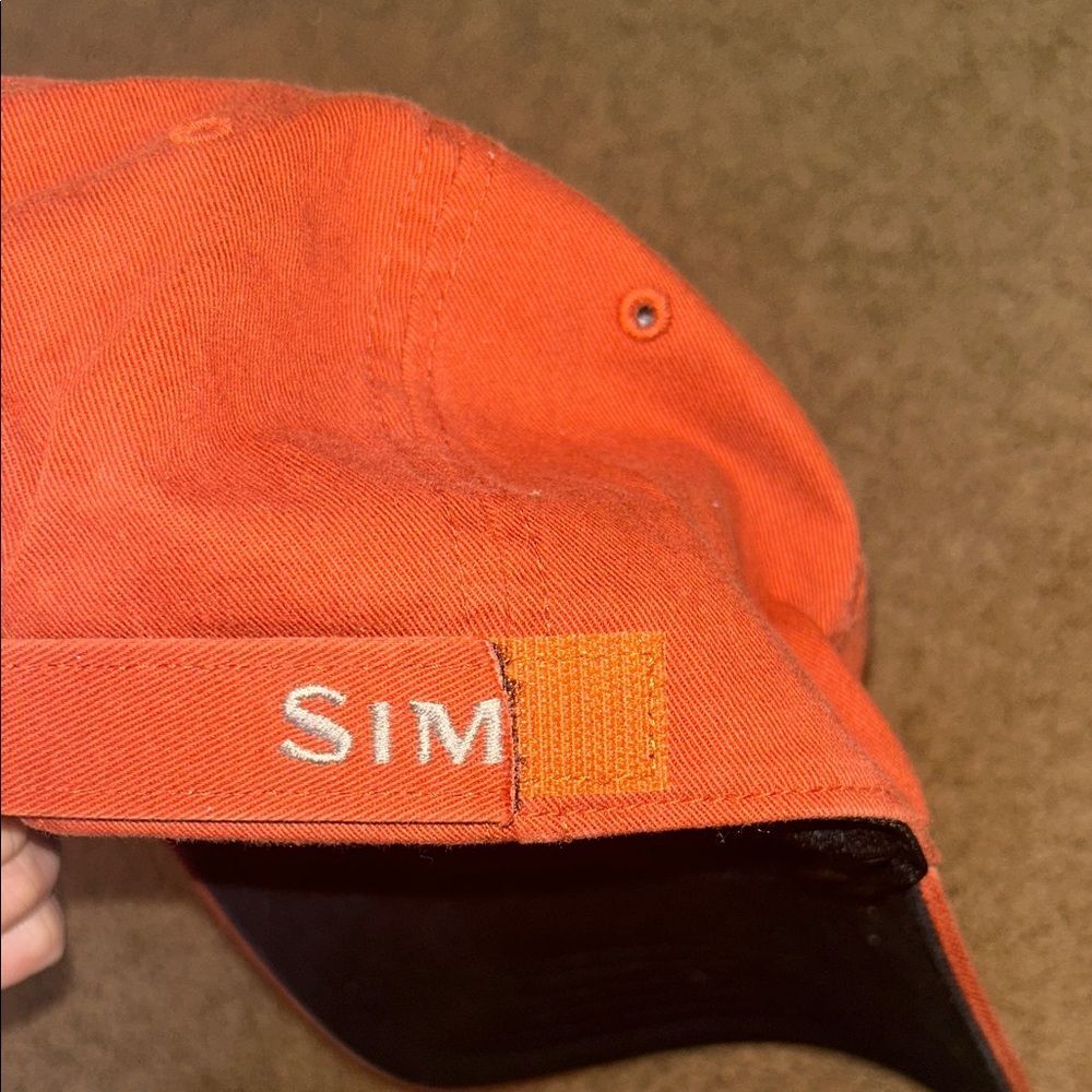 Simms Mossy Creek Fly Fishing Embroidered Trout Cap Orange Black Mens Unisex - Picture 7 of 7